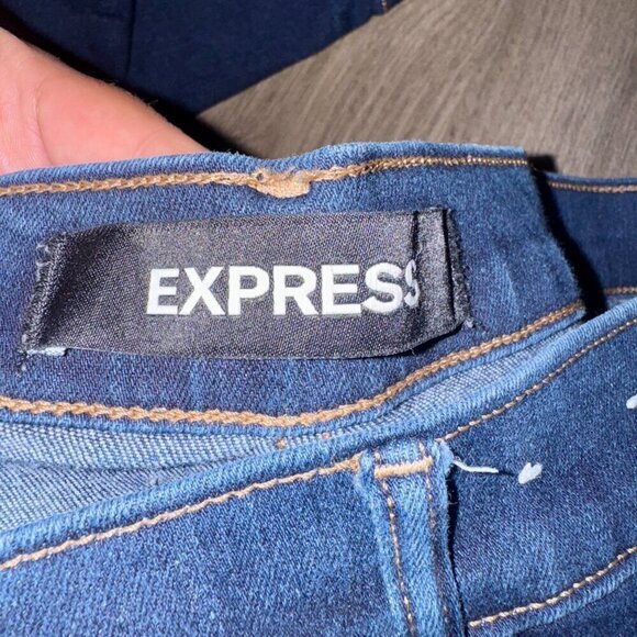👖 Express High Waisted Denim Perfect Ankle Leggings – Medium Wash, 16 Short - Picture 7 of 7